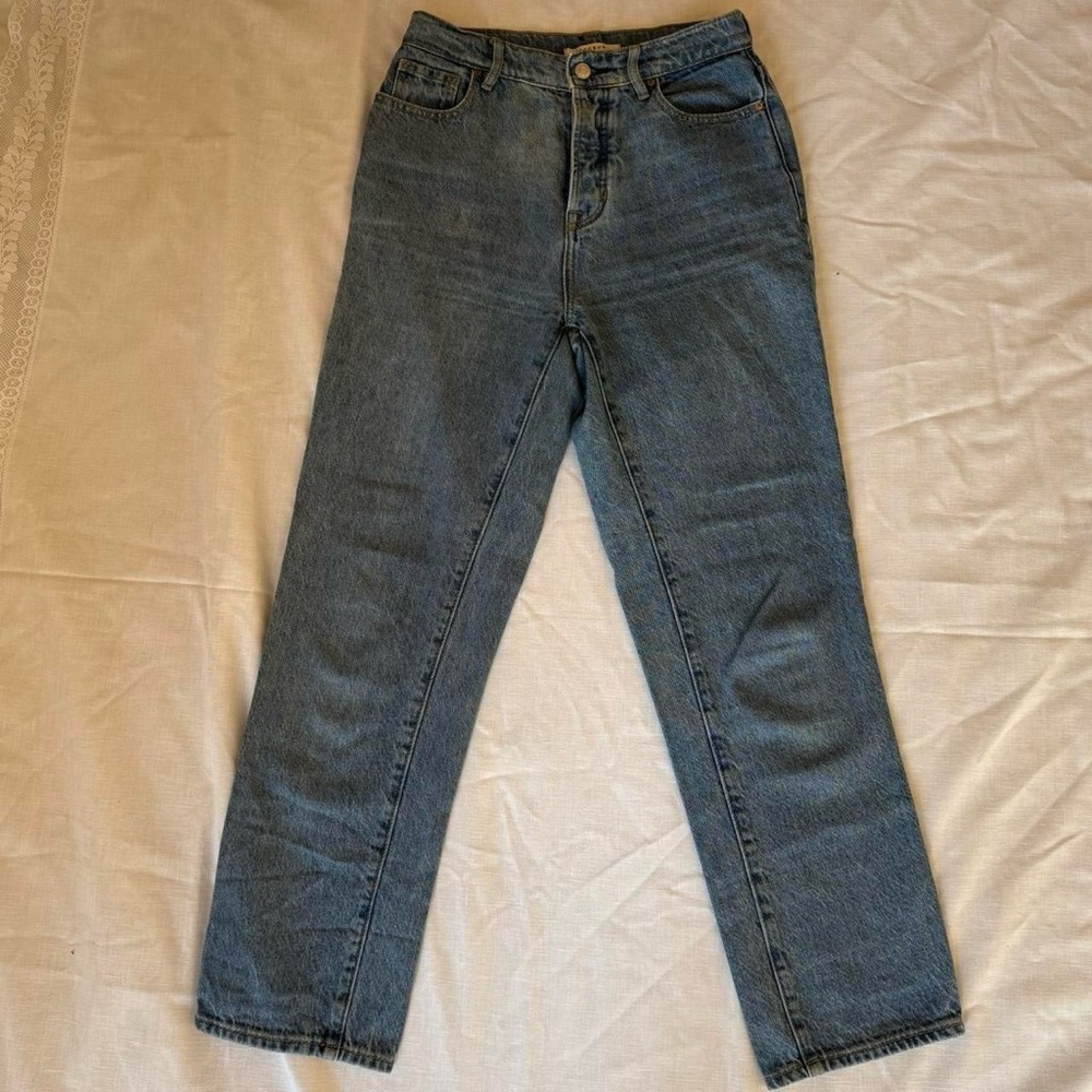 PacSun Vintage-Style High Waisted Straight Leg Medium Wash Denim Mom Jeans Sz 25